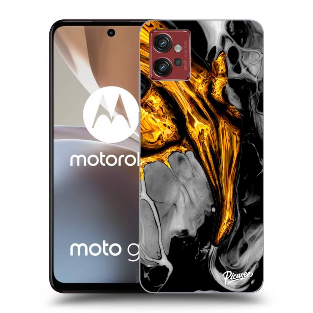 Picasee silikonový průhledný obal pro Motorola Moto G32 - Black Gold