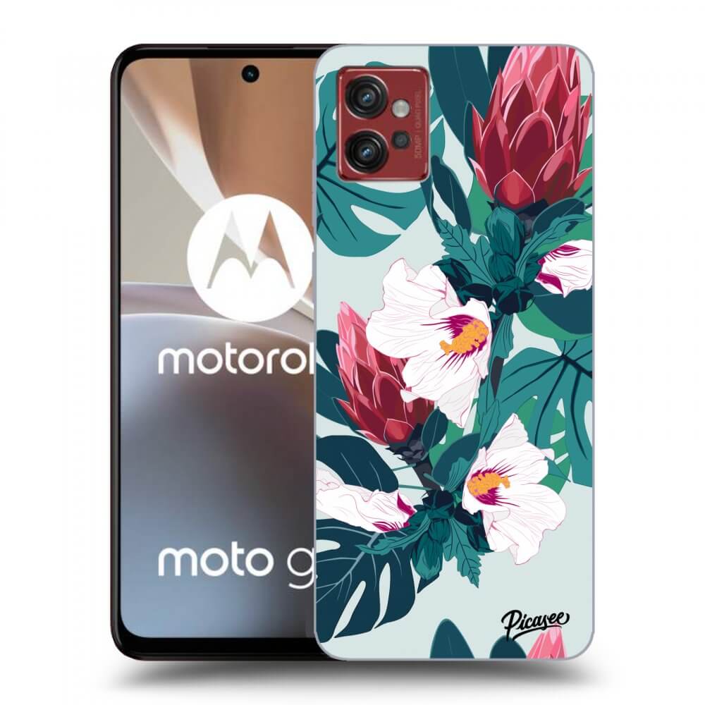Picasee silikonový černý obal pro Motorola Moto G32 - Rhododendron