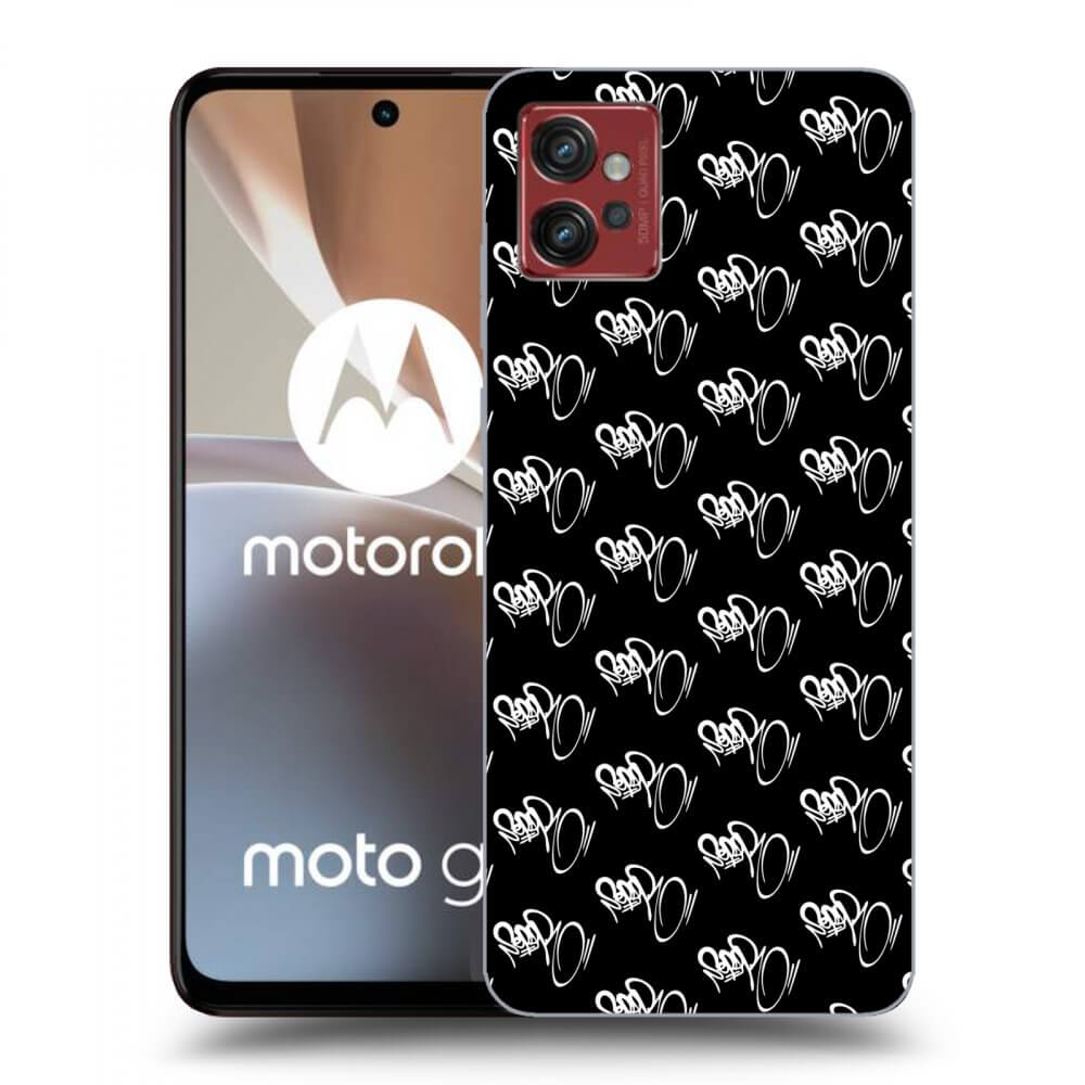 Picasee silikonový černý obal pro Motorola Moto G32 - Separ - White On Black