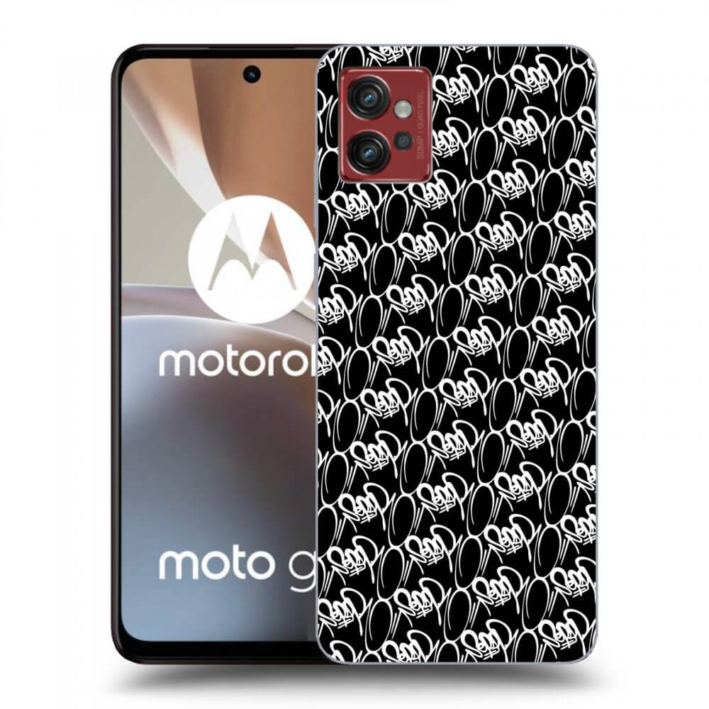 Picasee silikonový černý obal pro Motorola Moto G32 - Separ - White On Black 2