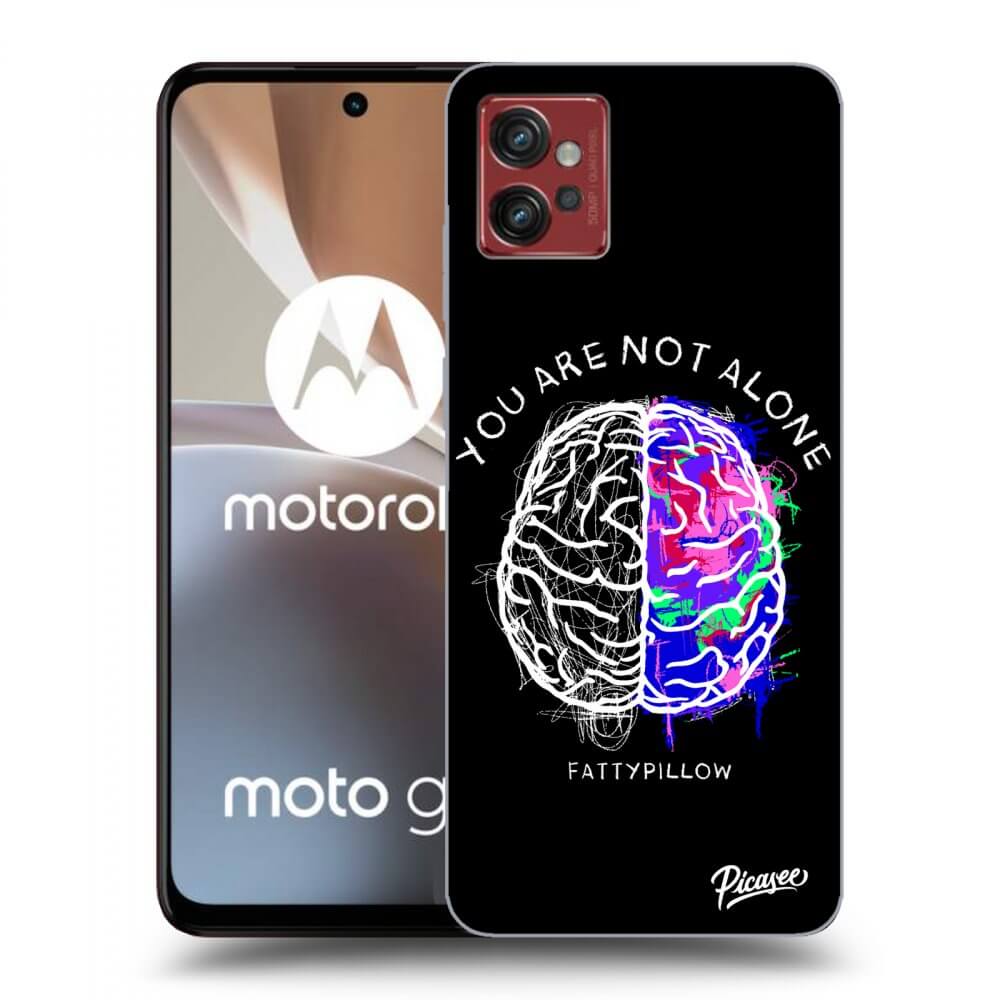 Picasee silikonový černý obal pro Motorola Moto G32 - Brain - White