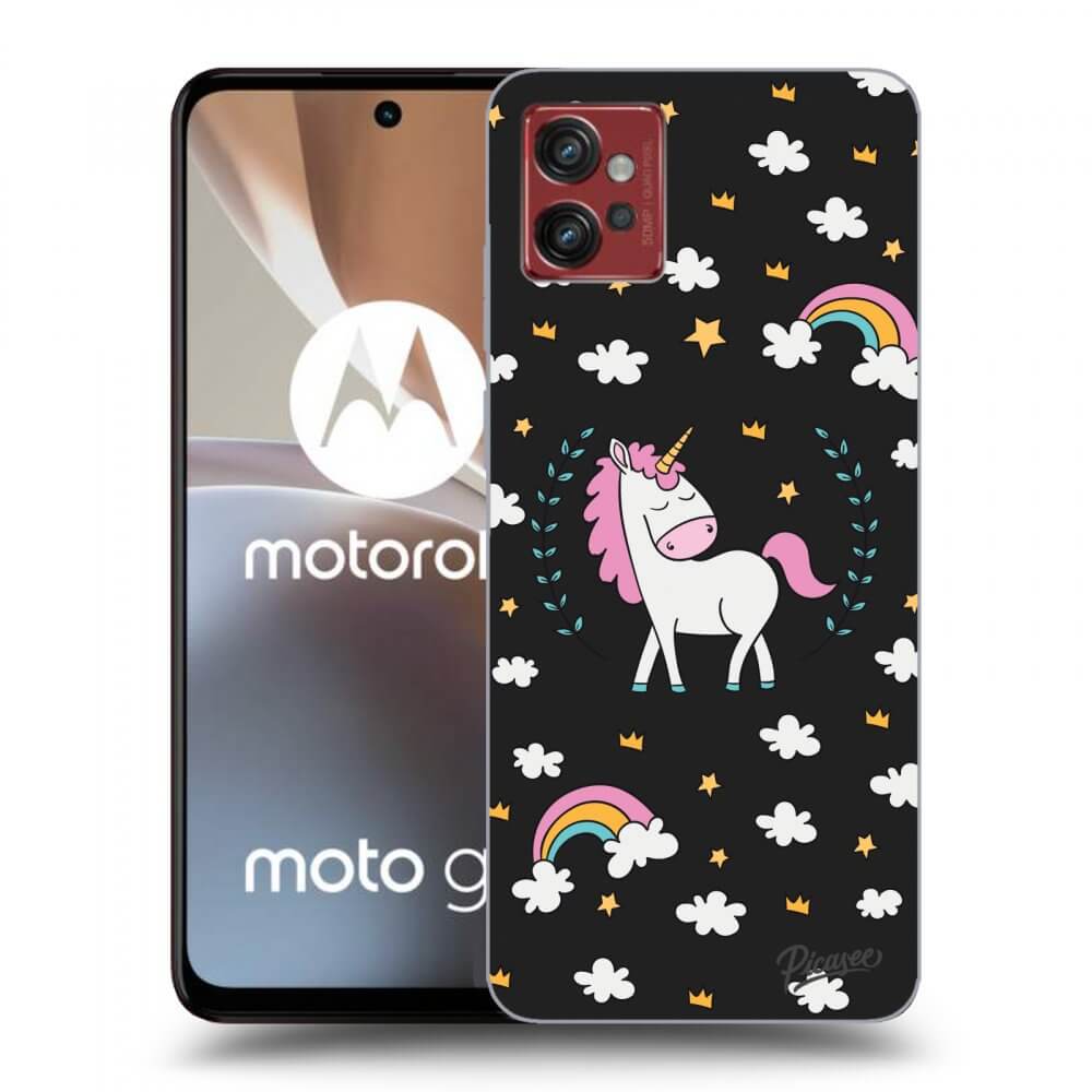 Picasee silikonový černý obal pro Motorola Moto G32 - Unicorn star heaven