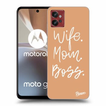 Picasee silikonový černý obal pro Motorola Moto G32 - Boss Mama