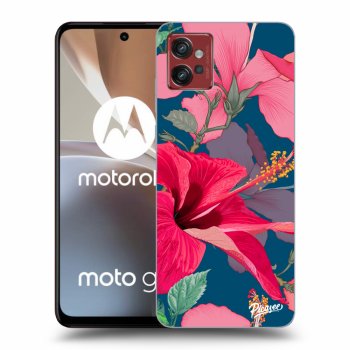 Picasee silikonový černý obal pro Motorola Moto G32 - Hibiscus