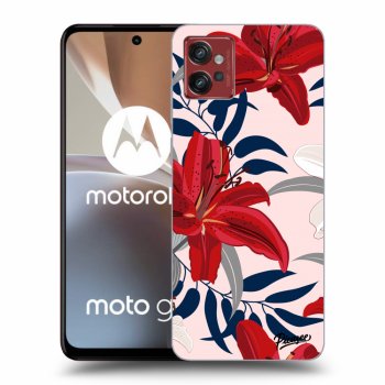 Picasee silikonový černý obal pro Motorola Moto G32 - Red Lily