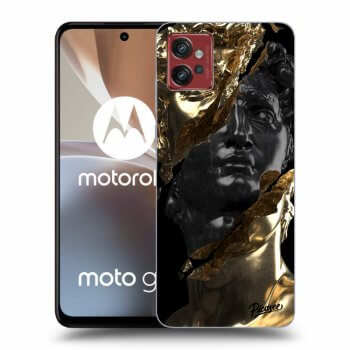 Picasee silikonový černý obal pro Motorola Moto G32 - Gold - Black