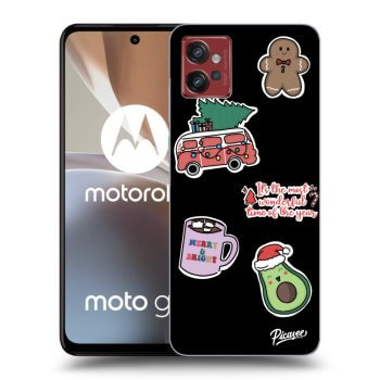 Picasee silikonový černý obal pro Motorola Moto G32 - Christmas Stickers