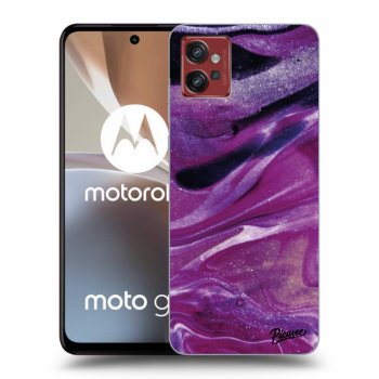 Picasee silikonový průhledný obal pro Motorola Moto G32 - Purple glitter