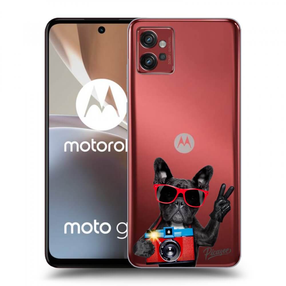 Picasee silikonový průhledný obal pro Motorola Moto G32 - French Bulldog