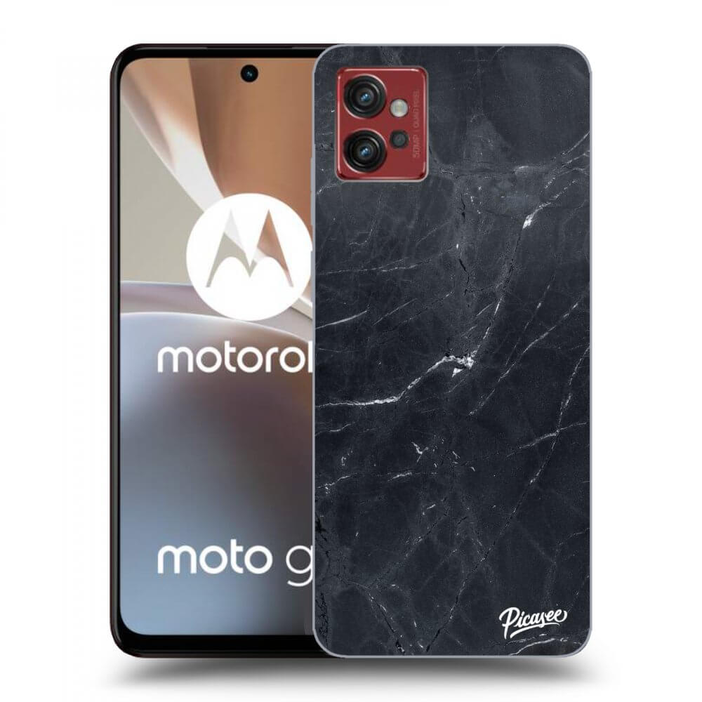 Picasee silikonový černý obal pro Motorola Moto G32 - Black marble