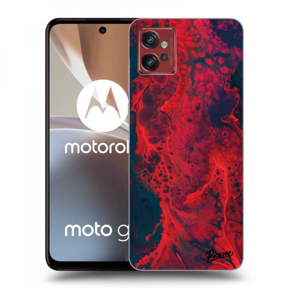 Picasee silikonový černý obal pro Motorola Moto G32 - Organic red