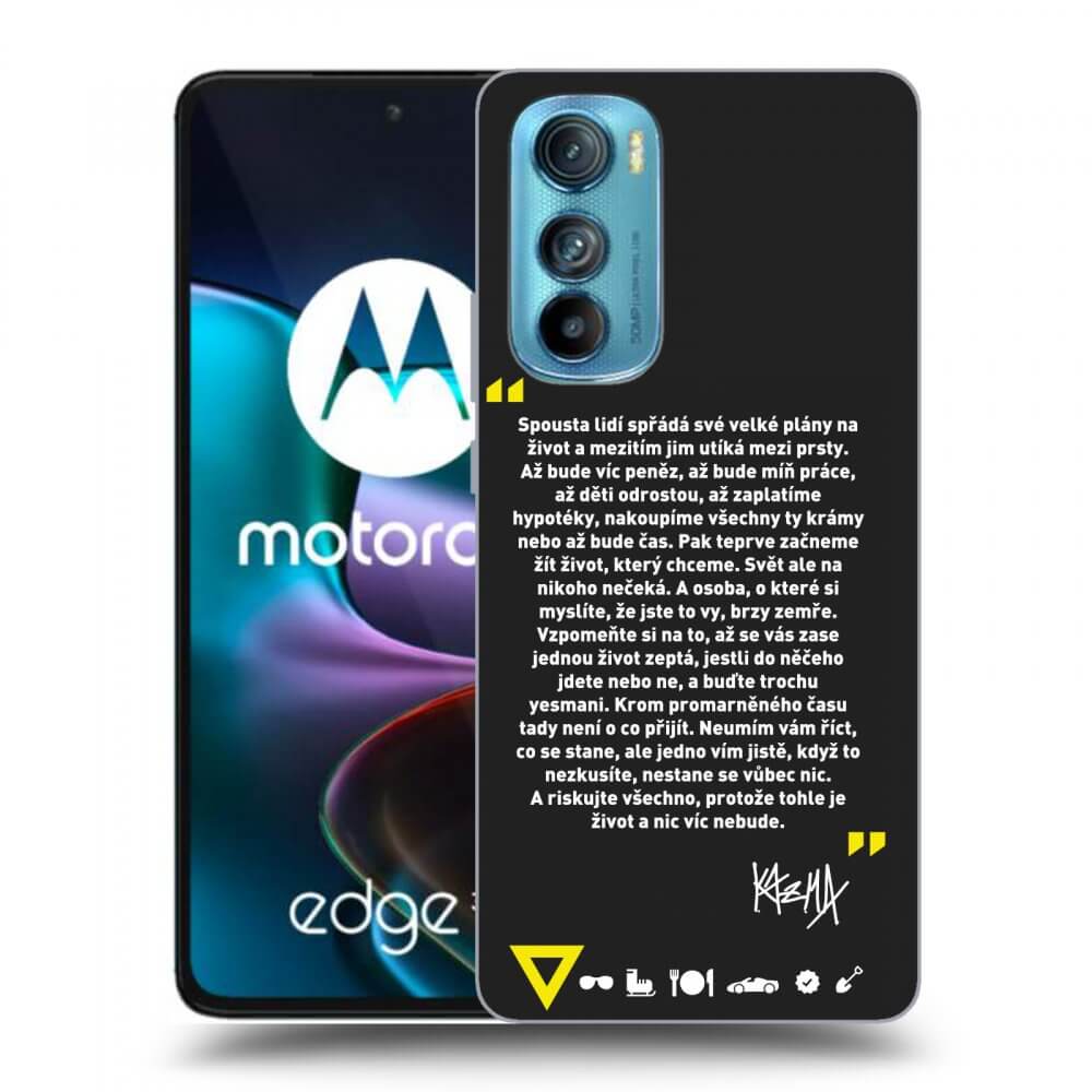 Picasee silikonový černý obal pro Motorola Edge 30 - Kazma - BUĎTE TROCHU YESMANI