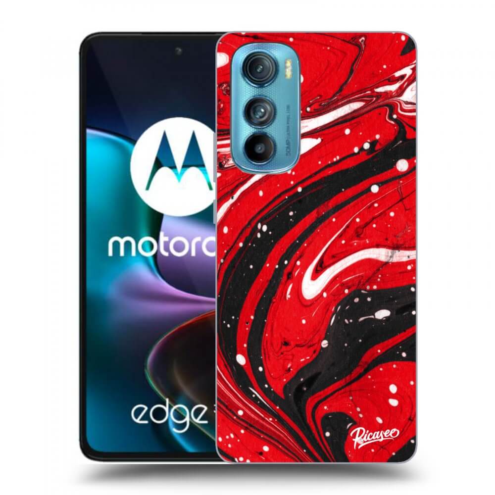 Picasee silikonový průhledný obal pro Motorola Edge 30 - Red black