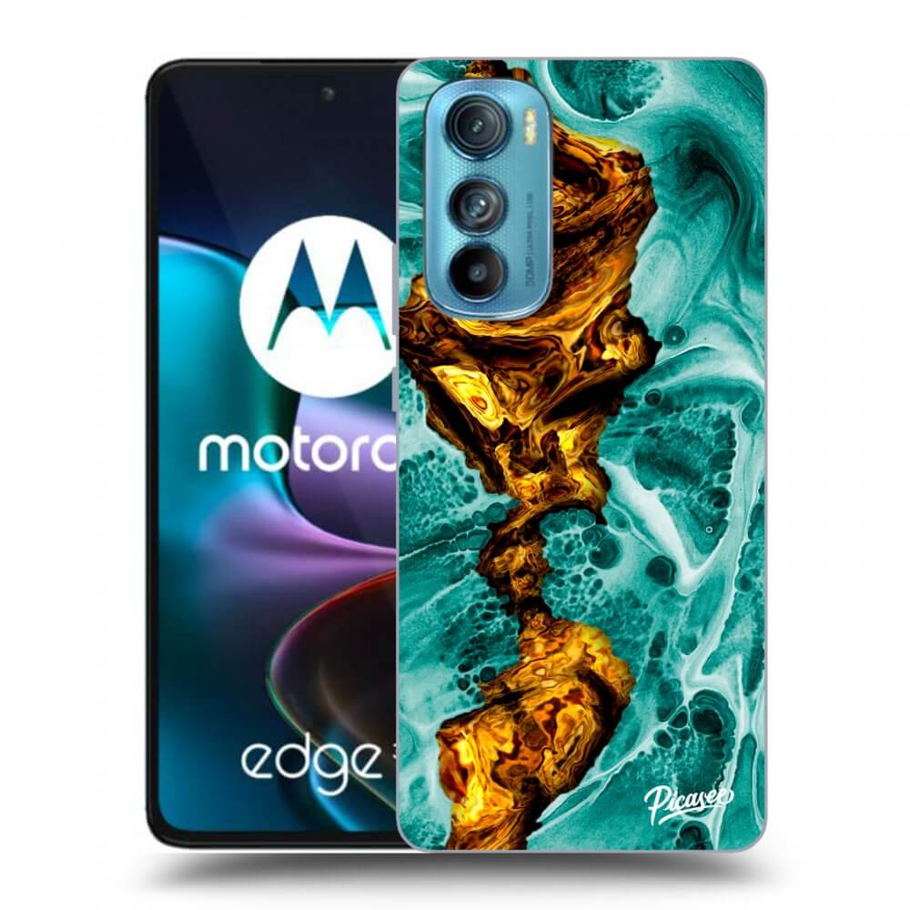 Picasee silikonový průhledný obal pro Motorola Edge 30 - Goldsky