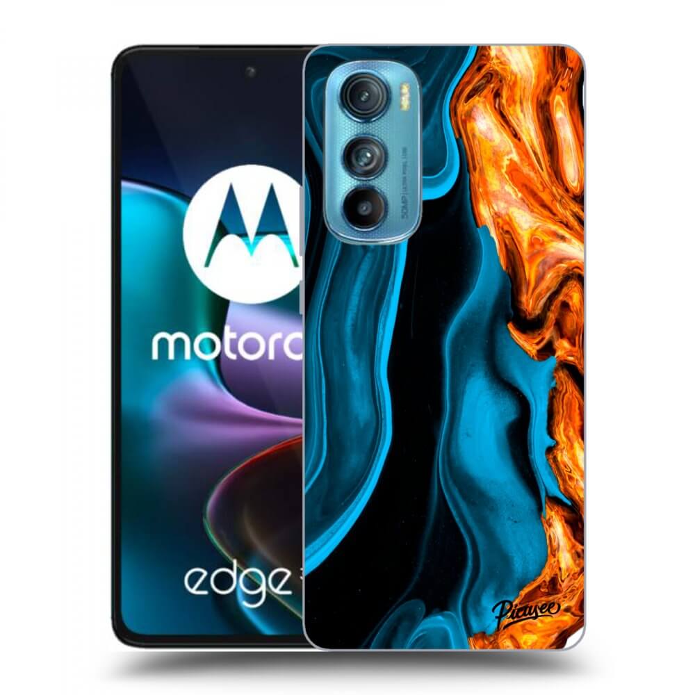 Picasee silikonový průhledný obal pro Motorola Edge 30 - Gold blue