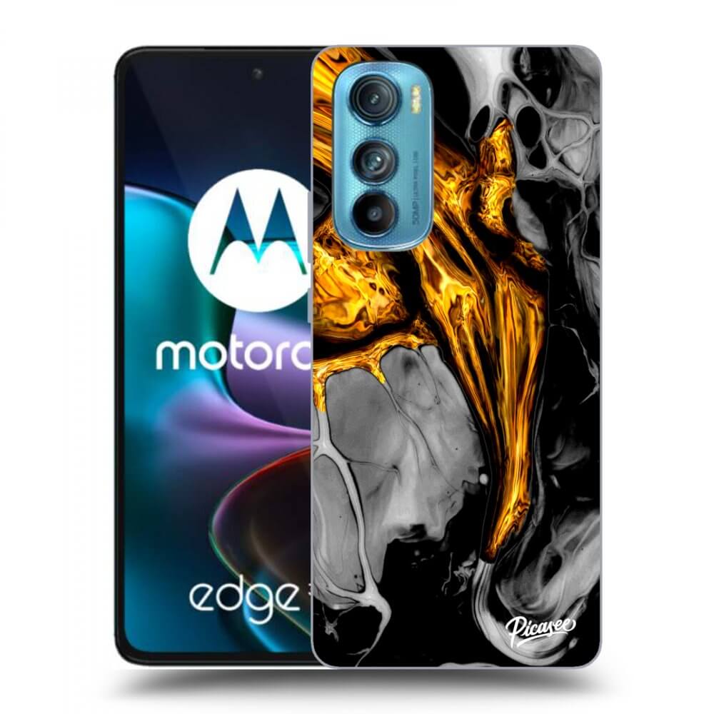 Picasee silikonový průhledný obal pro Motorola Edge 30 - Black Gold