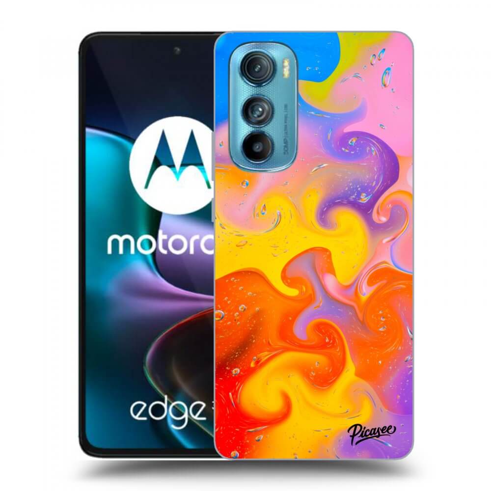 Picasee silikonový černý obal pro Motorola Edge 30 - Bubbles