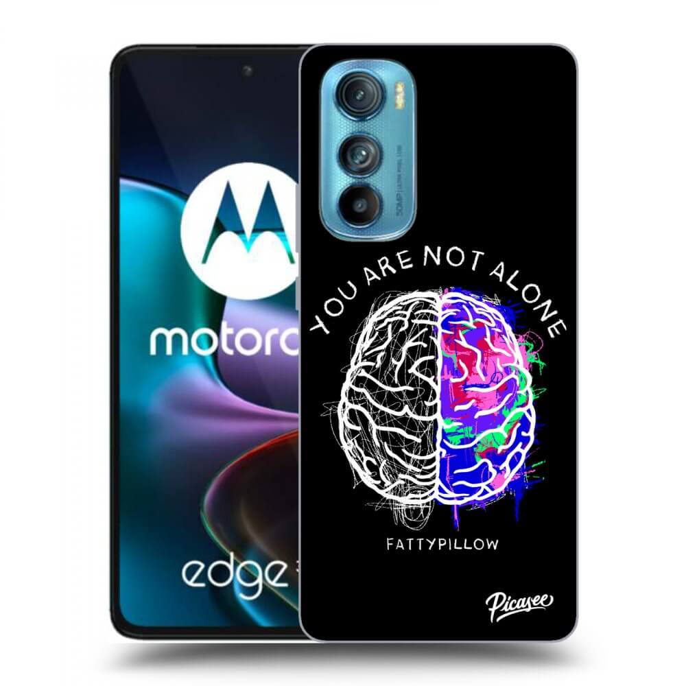 Picasee silikonový černý obal pro Motorola Edge 30 - Brain - White