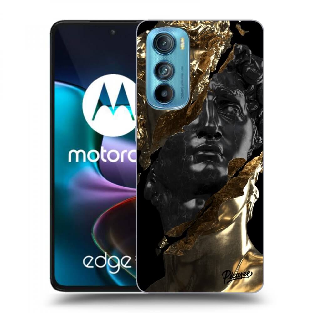 Picasee silikonový černý obal pro Motorola Edge 30 - Gold - Black