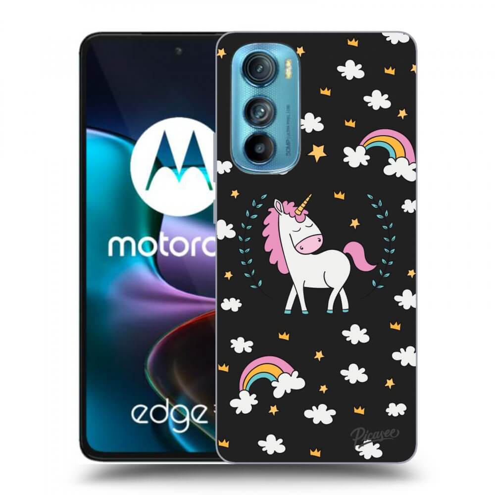 Picasee silikonový černý obal pro Motorola Edge 30 - Unicorn star heaven