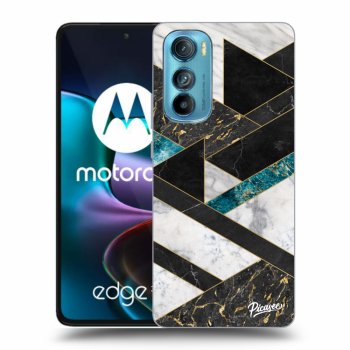 Picasee silikonový černý obal pro Motorola Edge 30 - Dark geometry