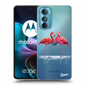 Picasee silikonový průhledný obal pro Motorola Edge 30 - Flamingos couple