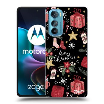 Picasee silikonový černý obal pro Motorola Edge 30 - Christmas