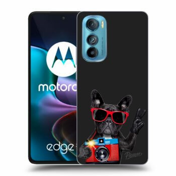 Picasee silikonový černý obal pro Motorola Edge 30 - French Bulldog