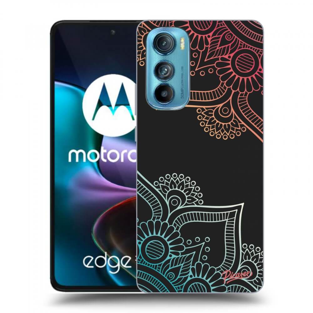 Picasee silikonový černý obal pro Motorola Edge 30 - Flowers pattern