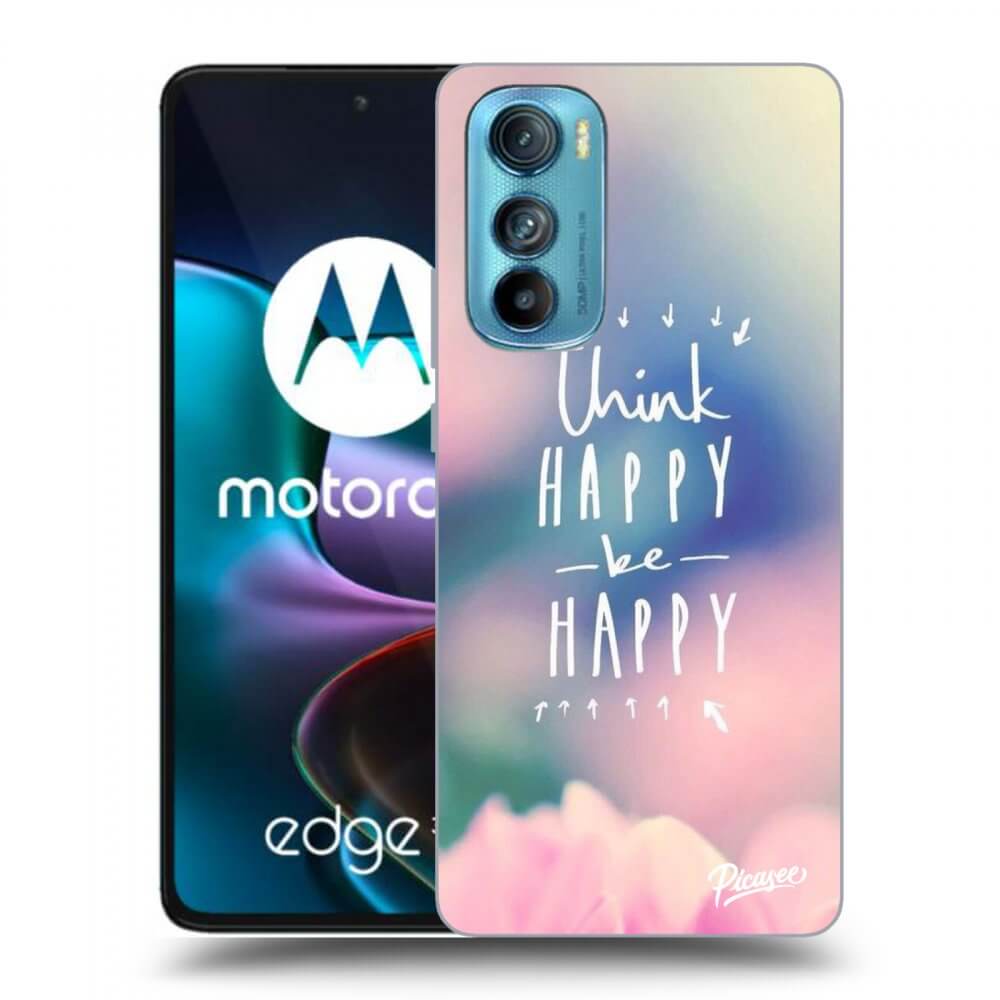 Picasee silikonový černý obal pro Motorola Edge 30 - Think happy be happy