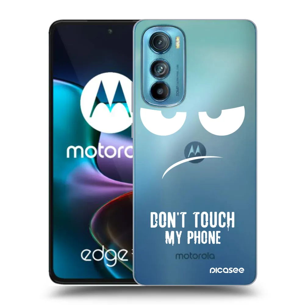 Picasee silikonový průhledný obal pro Motorola Edge 30 - Nešahej mi na telefon