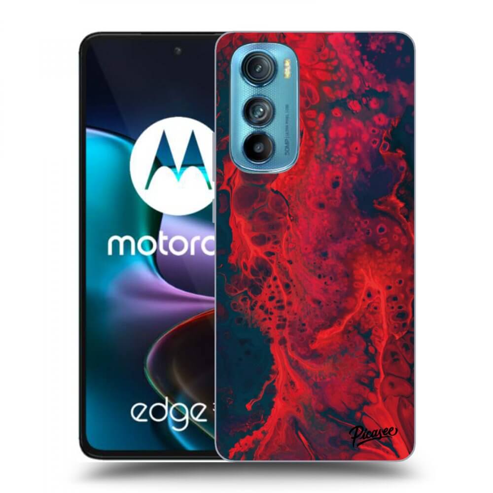 Picasee silikonový průhledný obal pro Motorola Edge 30 - Organic red