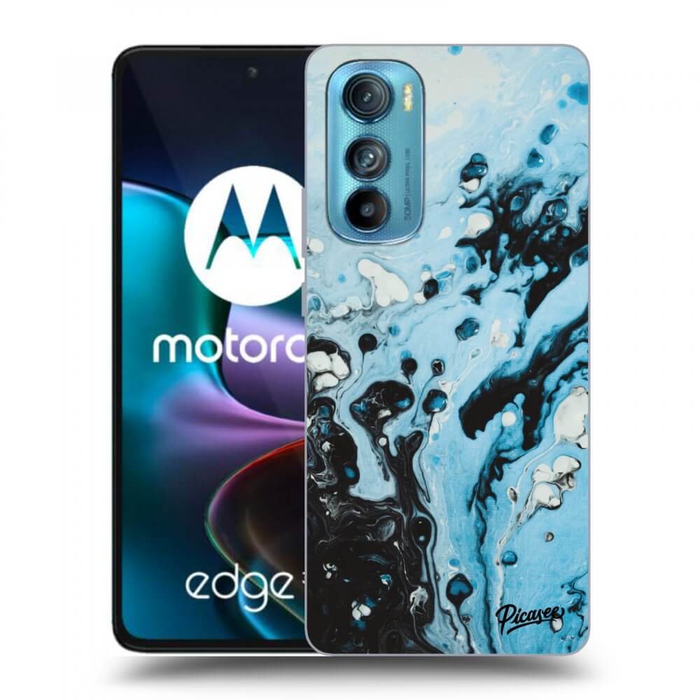Picasee silikonový průhledný obal pro Motorola Edge 30 - Organic blue
