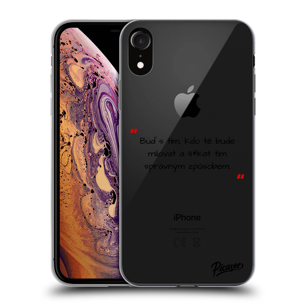 Picasee silikonový průhledný obal pro Apple iPhone XR - Správná láska