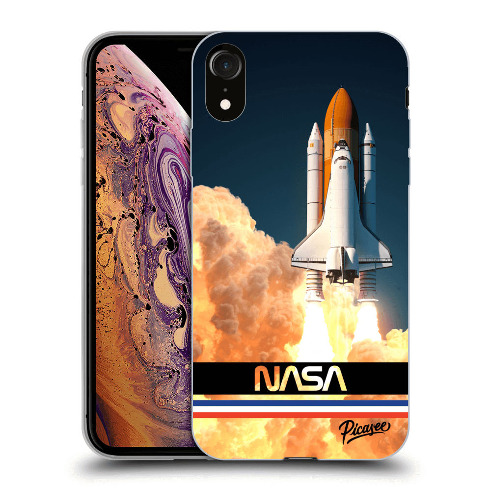 Picasee silikonový černý obal pro Apple iPhone XR - Space Shuttle