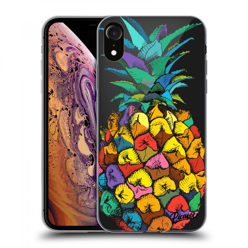 Picasee silikonový průhledný obal pro Apple iPhone XR - Pineapple