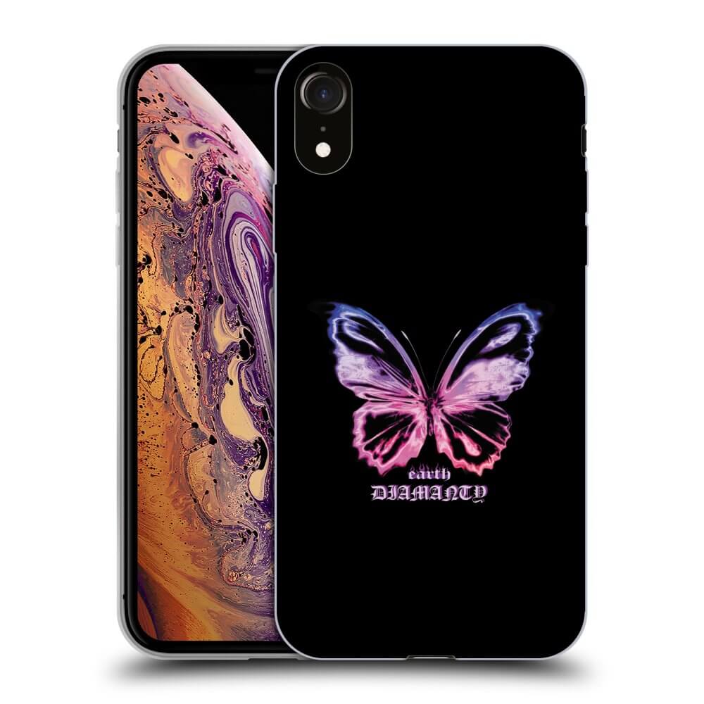 Picasee silikonový průhledný obal pro Apple iPhone XR - Diamanty Purple