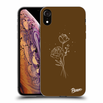Obal pro Apple iPhone XR - Brown flowers