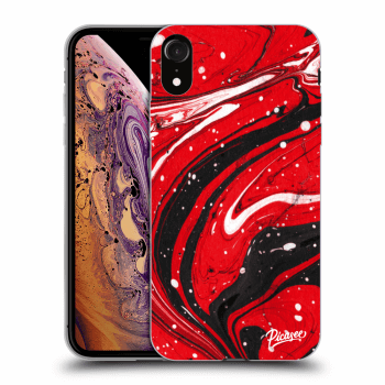 Picasee silikonový průhledný obal pro Apple iPhone XR - Red black