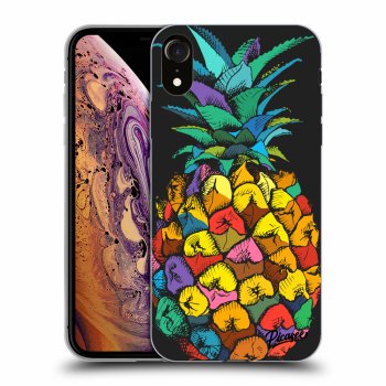 Picasee silikonový černý obal pro Apple iPhone XR - Pineapple