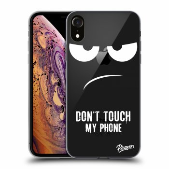 Picasee silikonový průhledný obal pro Apple iPhone XR - Don't Touch My Phone