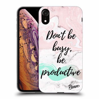 Picasee silikonový černý obal pro Apple iPhone XR - Don't be busy, be productive