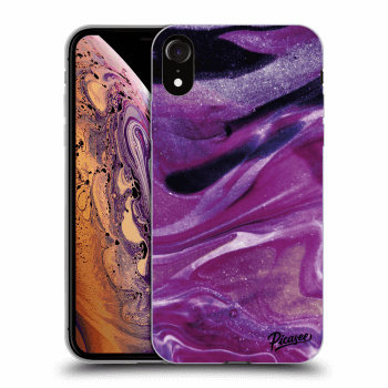 Picasee silikonový průhledný obal pro Apple iPhone XR - Purple glitter