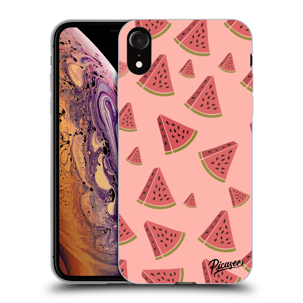 Picasee silikonový průhledný obal pro Apple iPhone XR - Watermelon