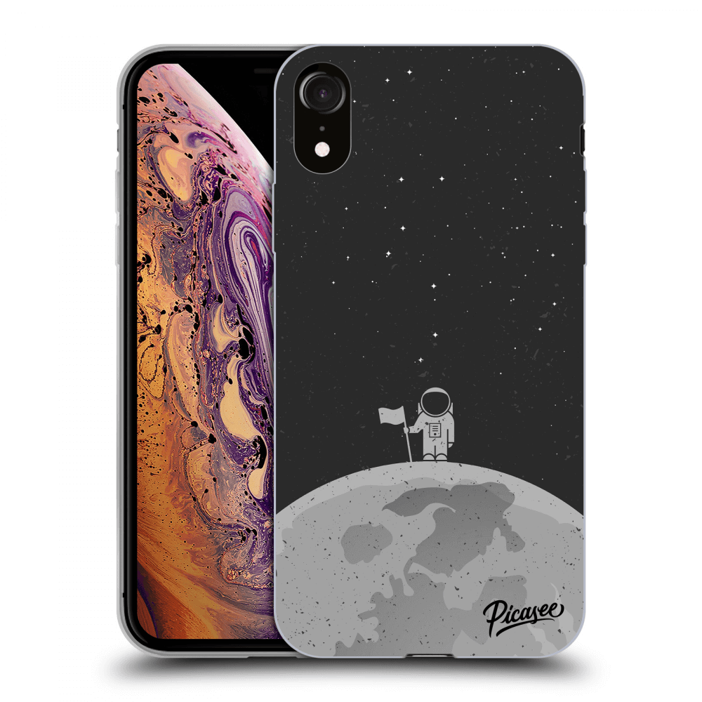 Picasee silikonový černý obal pro Apple iPhone XR - Astronaut
