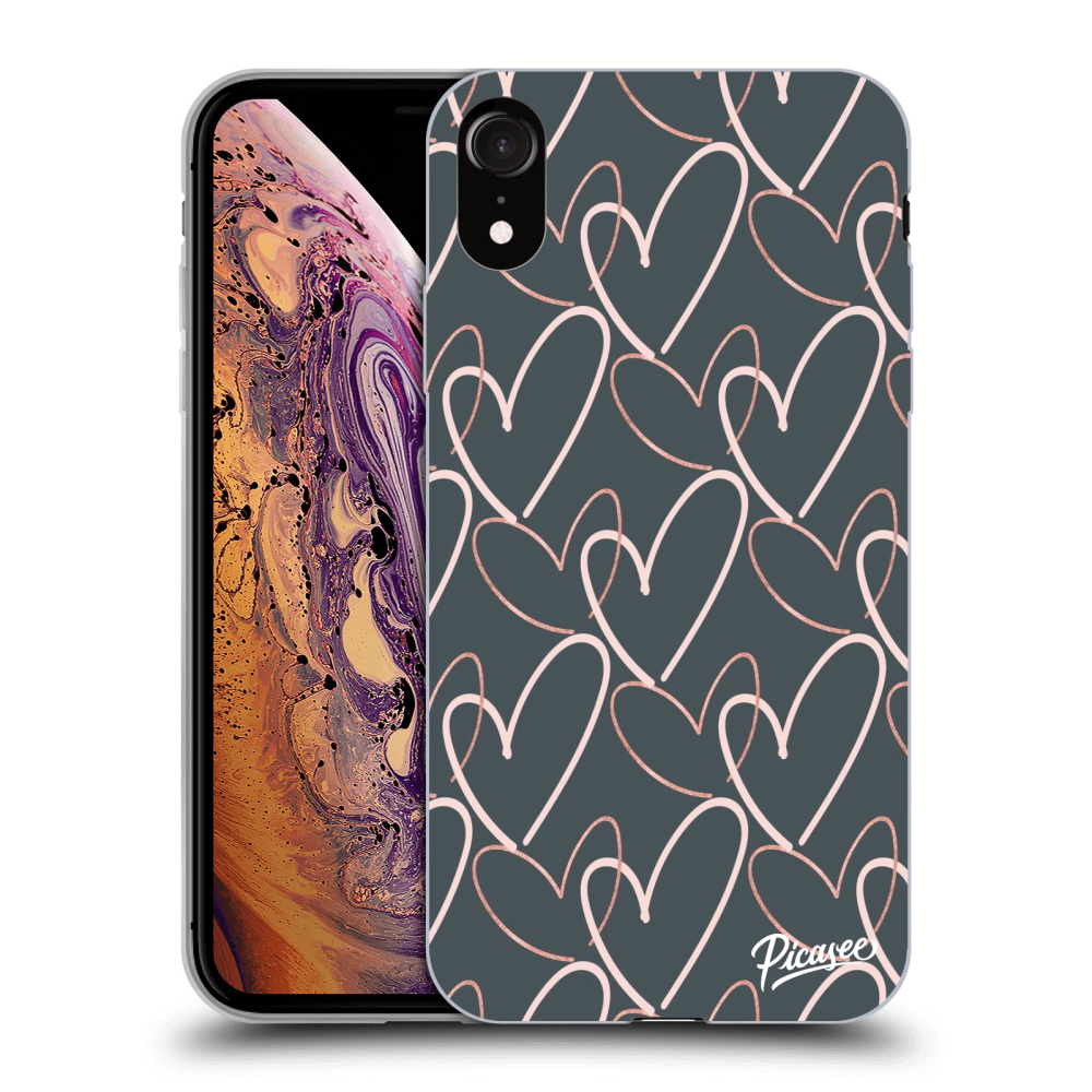Picasee silikonový černý obal pro Apple iPhone XR - Lots of love