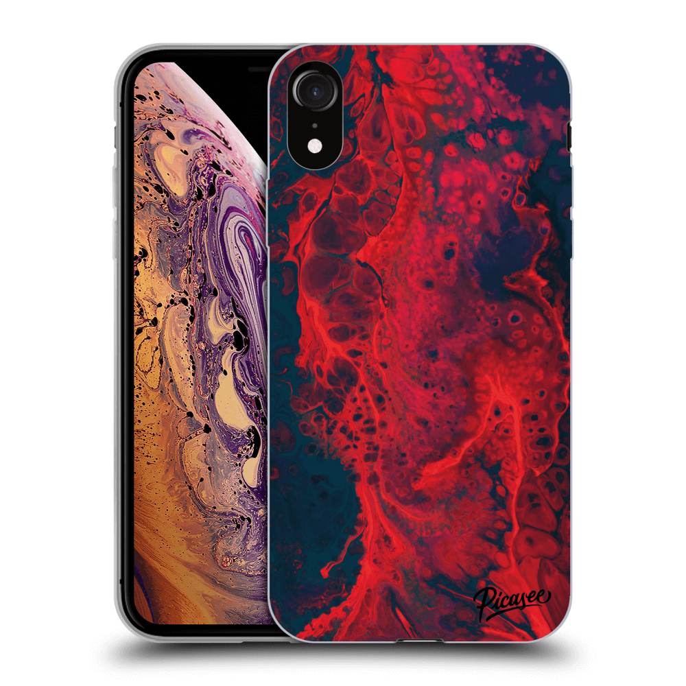 Picasee silikonový průhledný obal pro Apple iPhone XR - Organic red