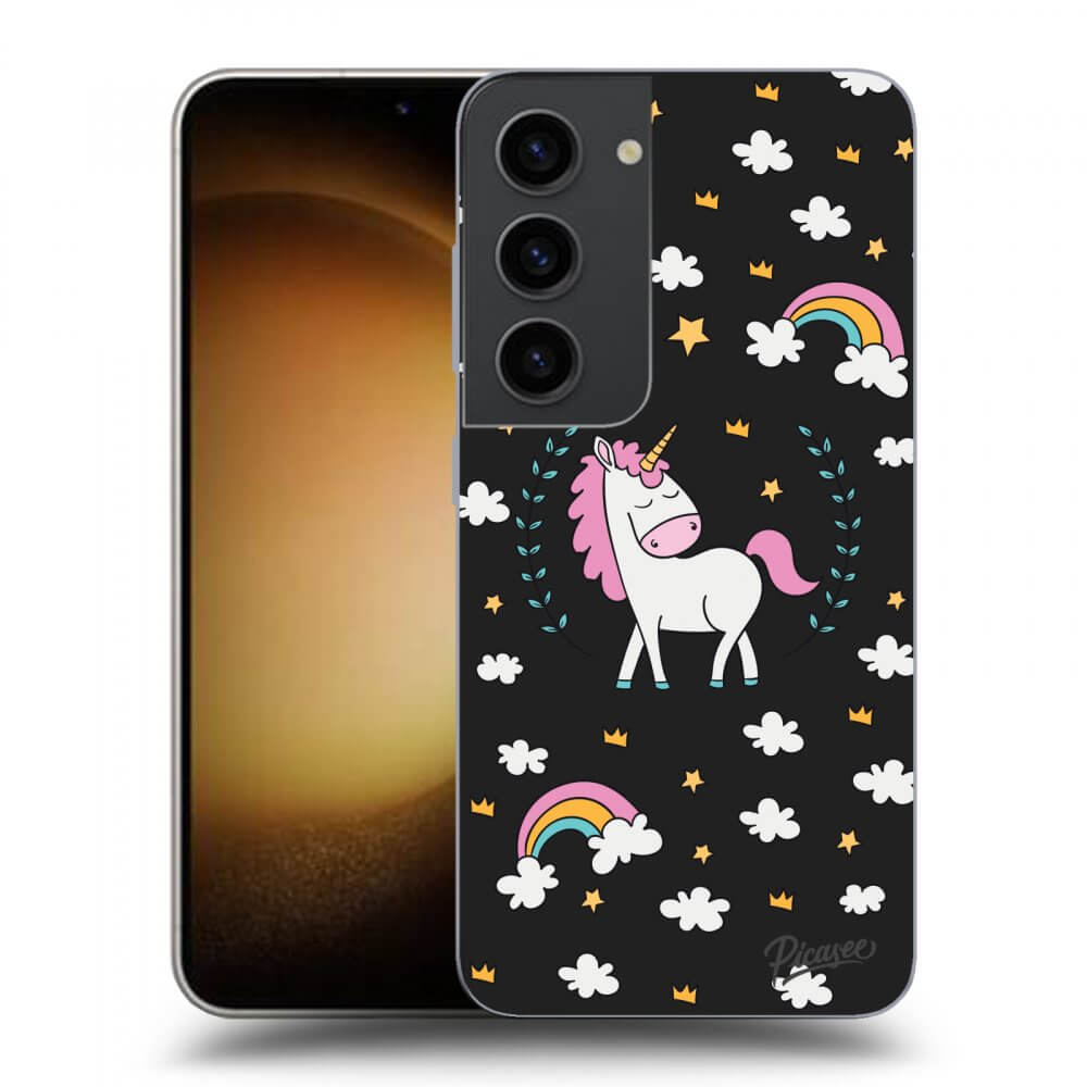 Picasee silikonový černý obal pro Samsung Galaxy S23 5G - Unicorn star heaven
