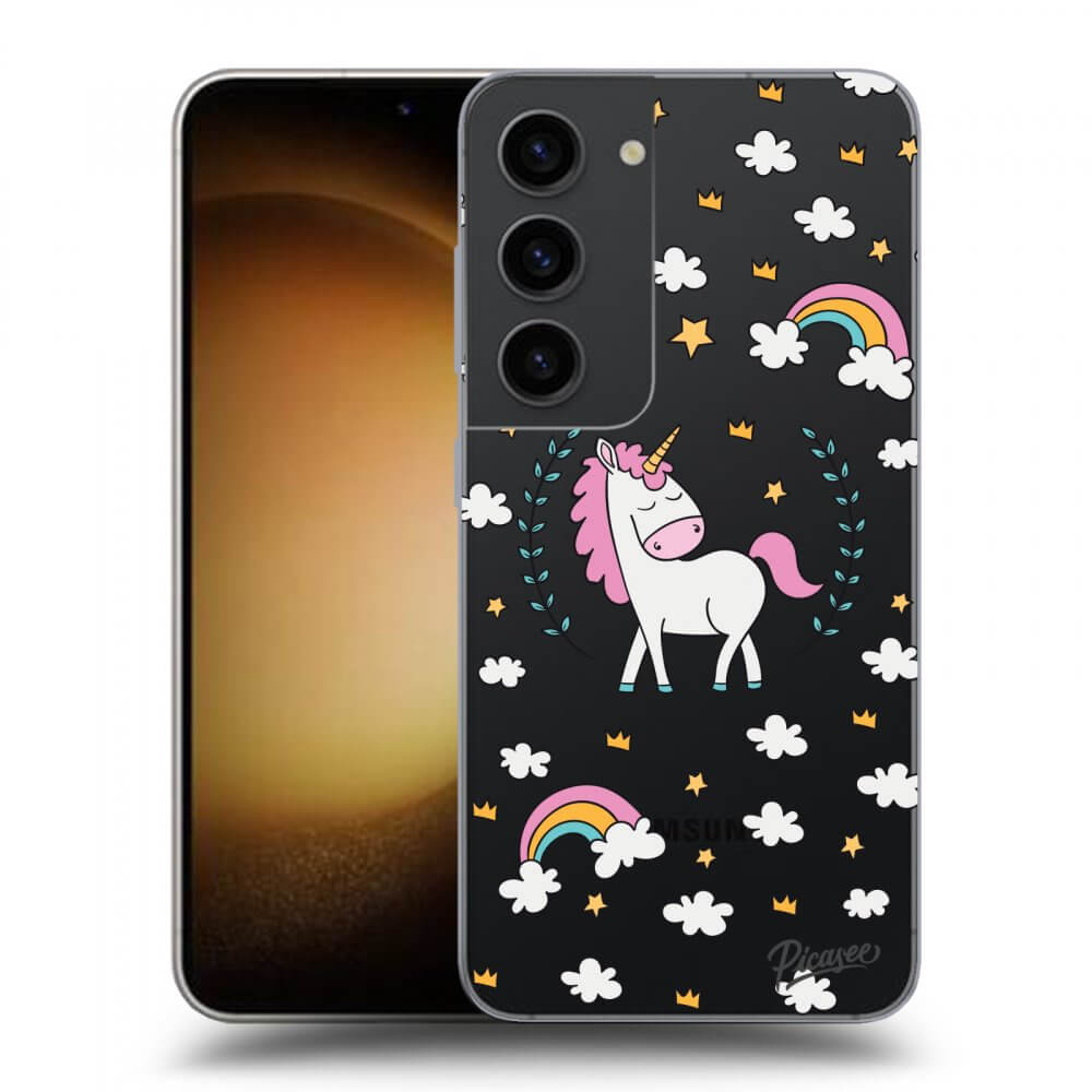 Picasee silikonový průhledný obal pro Samsung Galaxy S23 5G - Unicorn star heaven