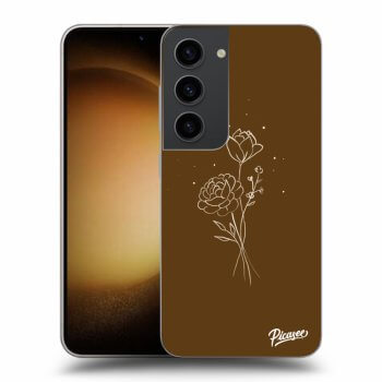 Obal pro Samsung Galaxy S23 5G - Brown flowers